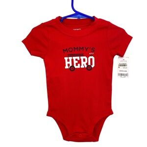 Carter’s Infant Bodysuit Mommy’s Hero Firetruck New Size 9 Months